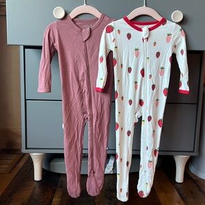 Kyte Baby bundle - Zippered Footie in Dusty Rose & Strawberry